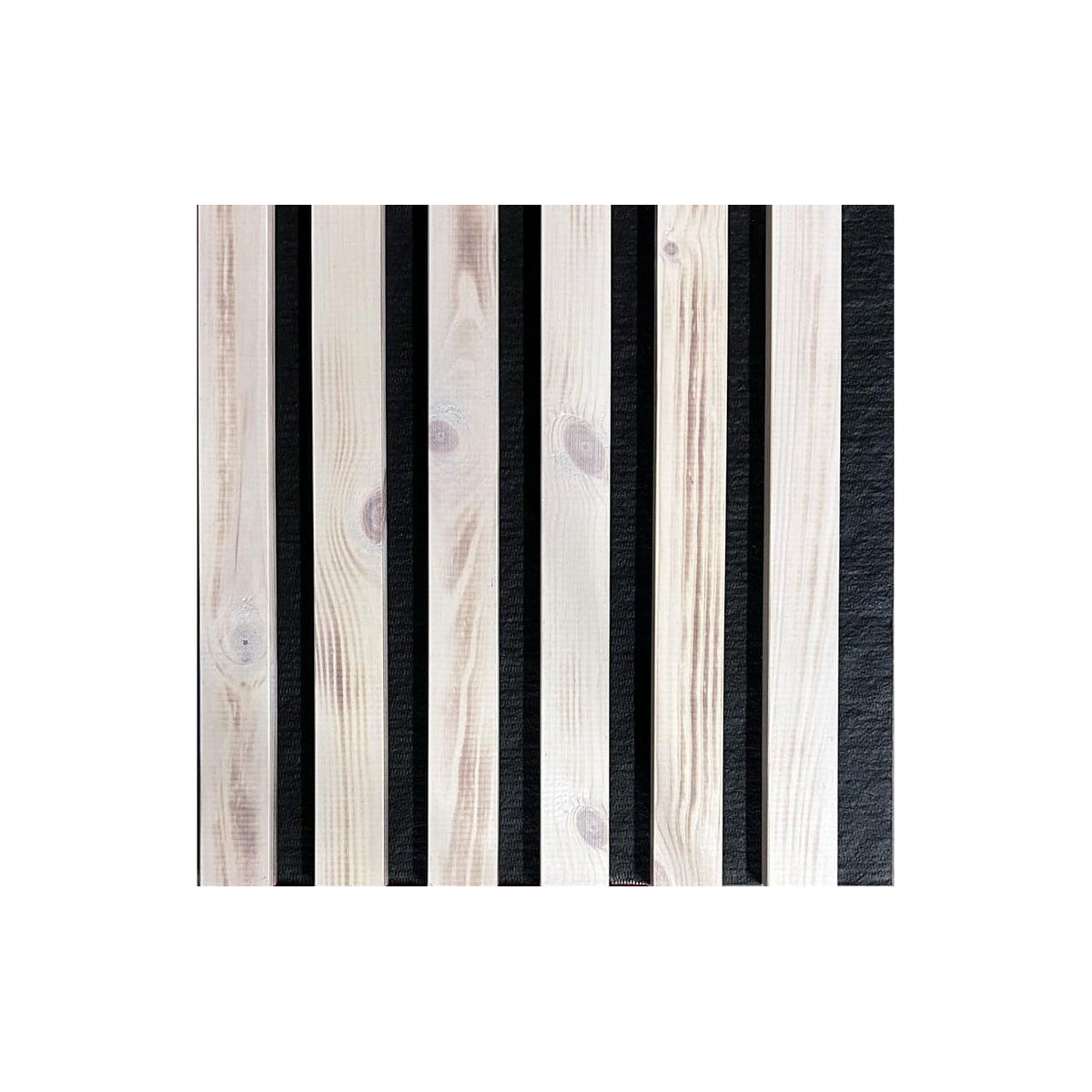 Panel de pared de madera natural 2700 x 300mm (Laca transparente - Gris)