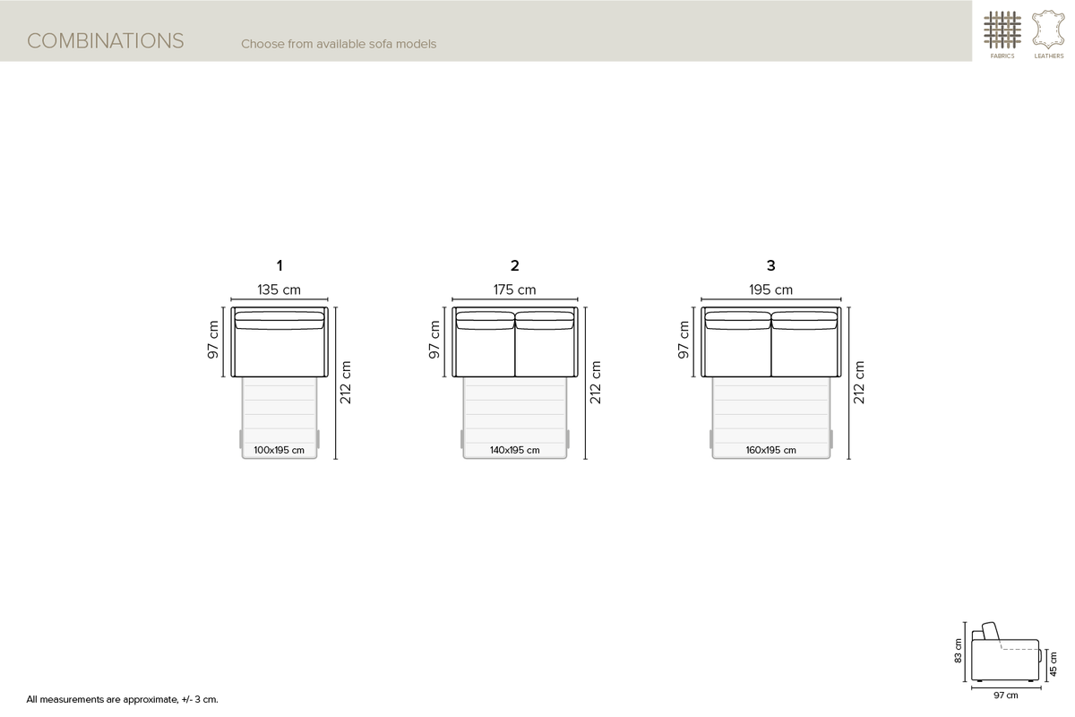 Sofa bed Alpha by Bellus — 2-seater — view 4