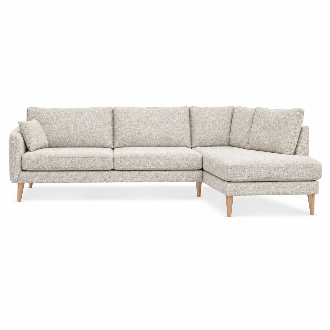 Sofa Moreno (Open Corner) — digital upholstery visualisation in NOW OR NEVER 8 BEIGE fabric; original photos retained