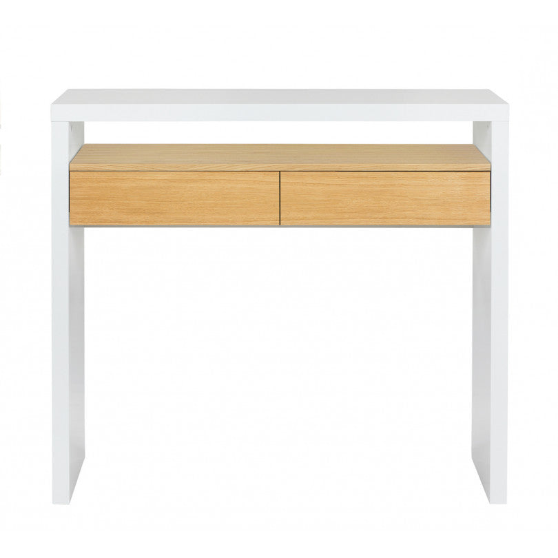 Console 10 Desk — White and Oak — detail 4
