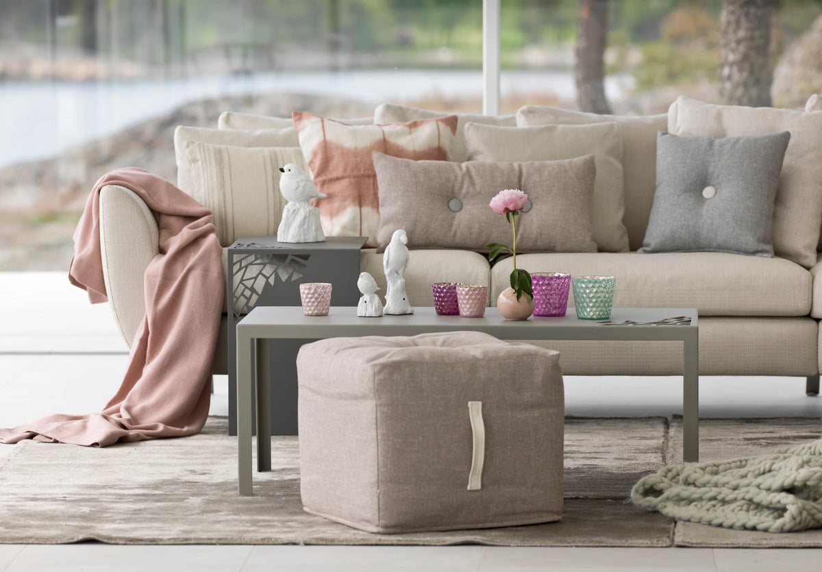 Footstool Praline with handle and button