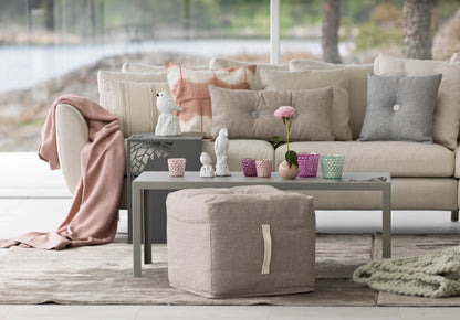 Footstool Praline with handle and button