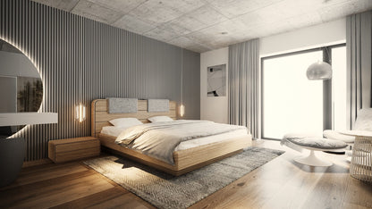 Bellagio Bed (Natural Wood)