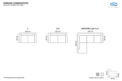 Bellus Edmund sofas — dimensions and details