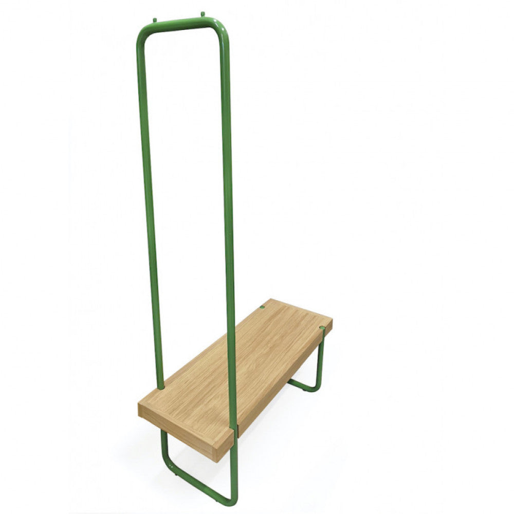 Woodman Ben bench (oak, green) — Soft Room, Costa del Sol, Spain