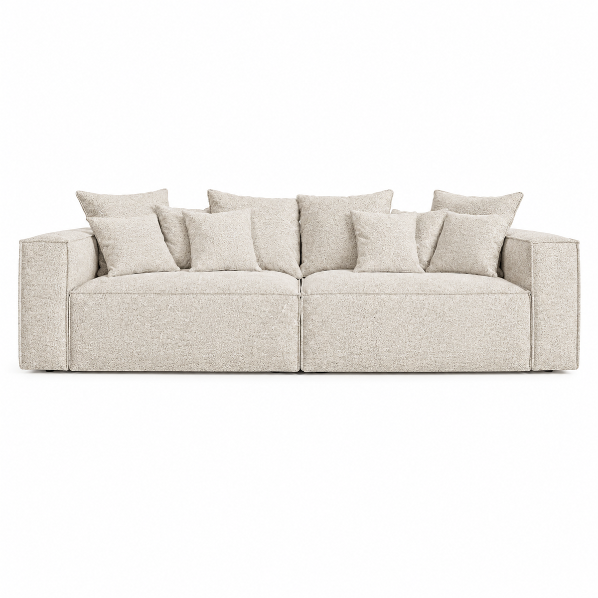 Diesel Sofa (Three-seater) — digital upholstery visualisation in NOW OR NEVER 8 BEIGE fabric; original photos retained