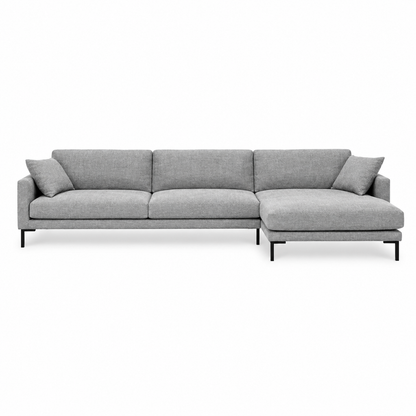 Sofa Domus (Corner chaise longue with 3-seater) — digital front-view visualization; original upholstery retained