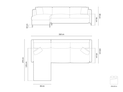 Micadoni DREAMS Sofa (Extendable) (Corner S)