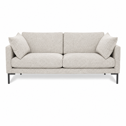 Domus Sofa (2.5-seater) — digital upholstery visualisation in NOW OR NEVER 8 BEIGE fabric; original photos retained