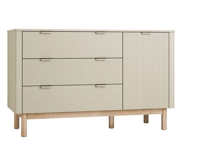 Chest of drawers with 3 drawers and 1 door (Stripe collection)