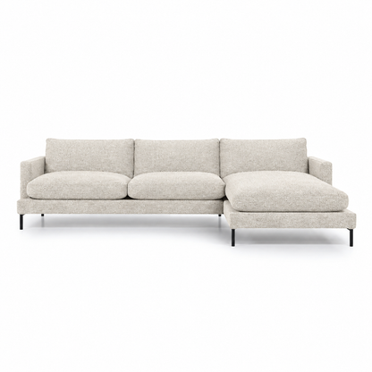 Sofa Leken (short corner) — digital upholstery visualisation in NOW OR NEVER 8 BEIGE fabric; original photos retained