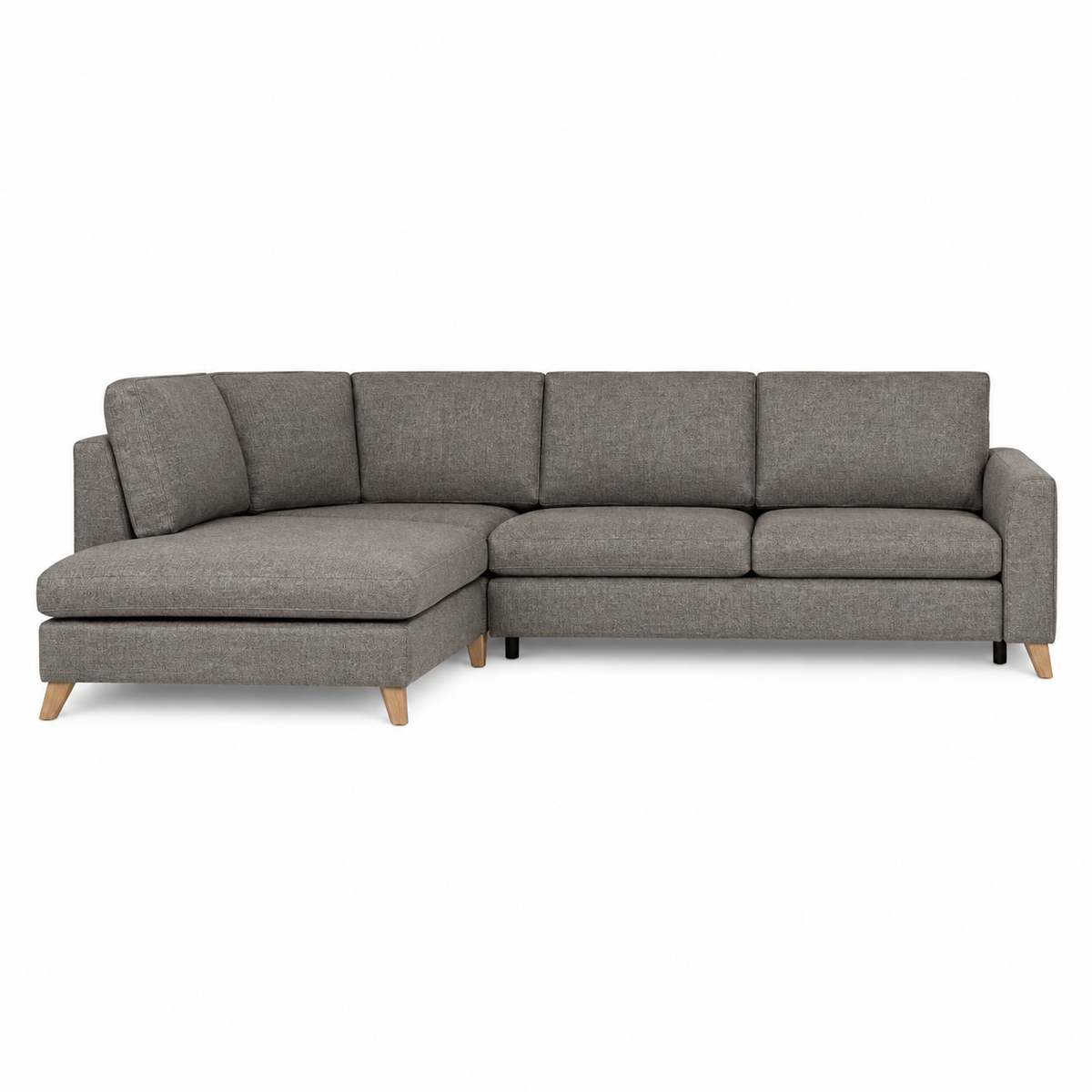 Sofa Mario Sleeping (Open Corner) — digital front-view visualization, original upholstery retained