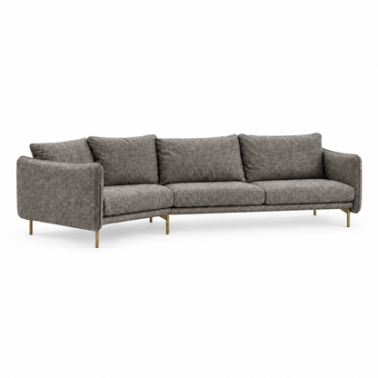 Sofa SHINY (Corner Multi) — digital upholstery visualisation in Unit Taupe fabric; original photos retained