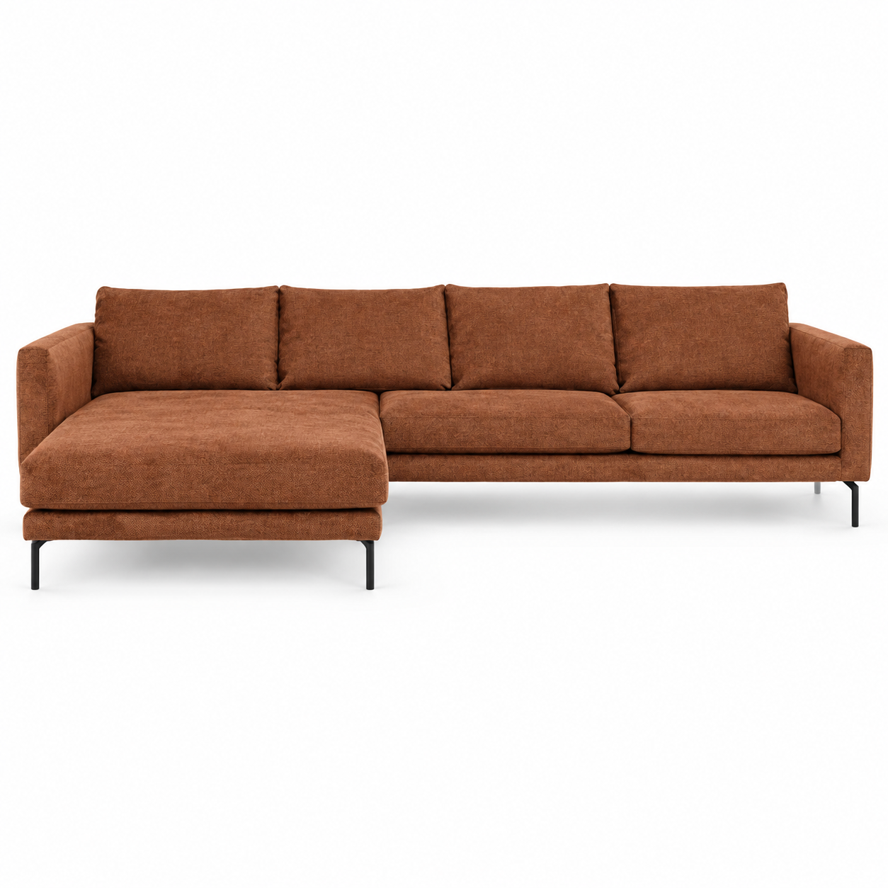 FRANCIS DAY corner sofa — front-view upholstery visualization in Peron Bronze