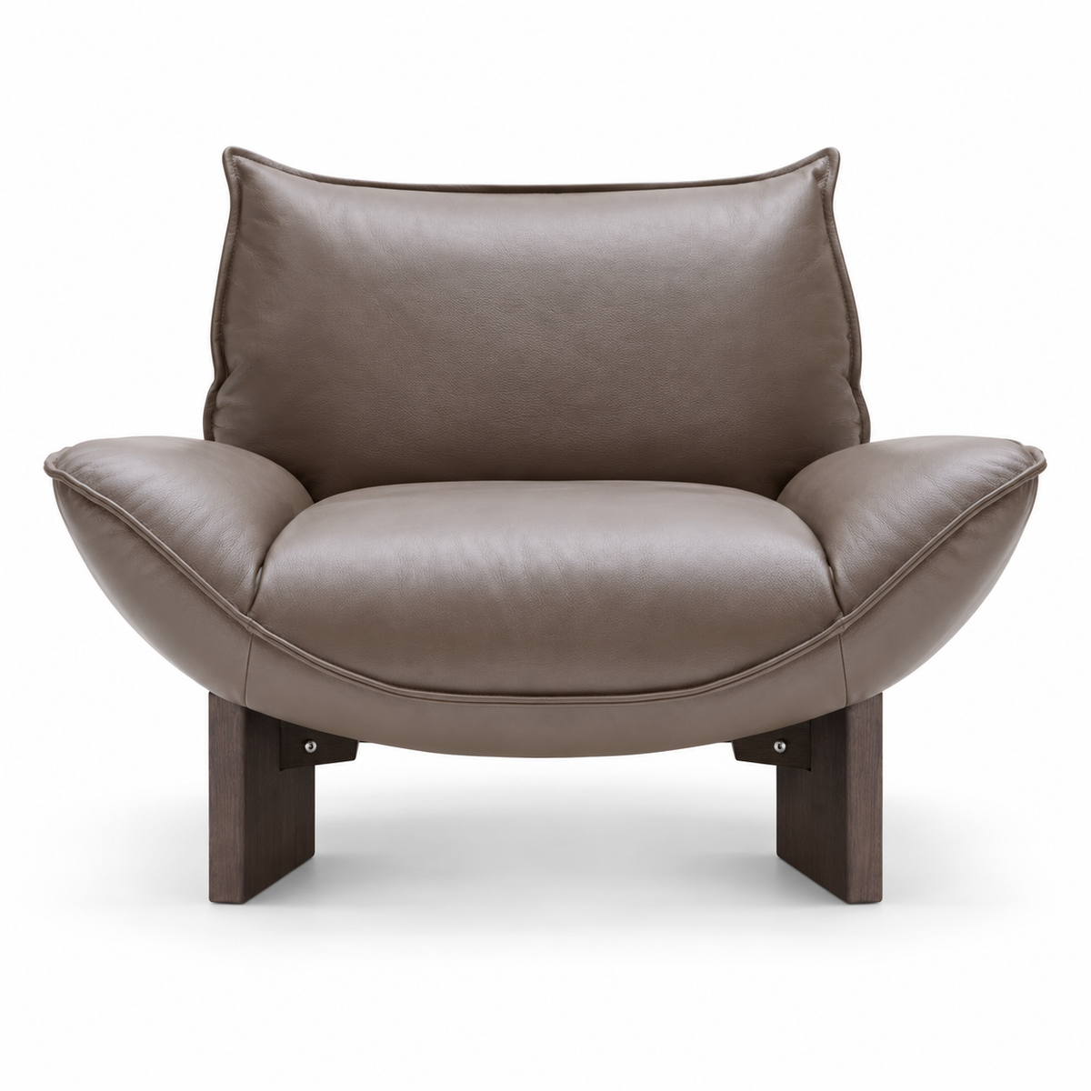 Senna lounge chair — digital front-view visualization; original upholstery retained