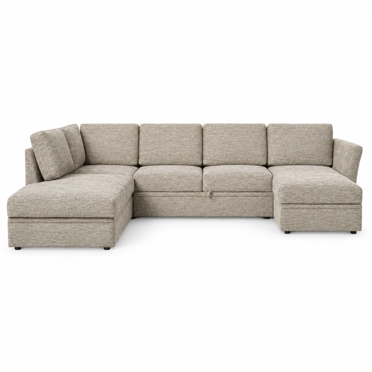 Etna Sleeping Sofa (Corner U-shaped) — digital front-view visualization in TUCKER 8 BEIGE