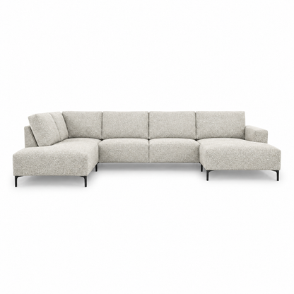 Sofa Fabian (Corner U shape) — front-view upholstery visualization in NOW OR NEVER 8 BEIGE