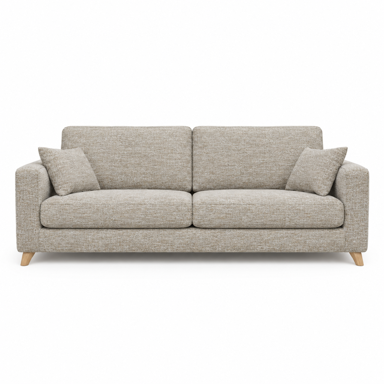 Sofa FARIA (Three-seater) — front-view upholstery visualization in TUCKER 8 BEIGE