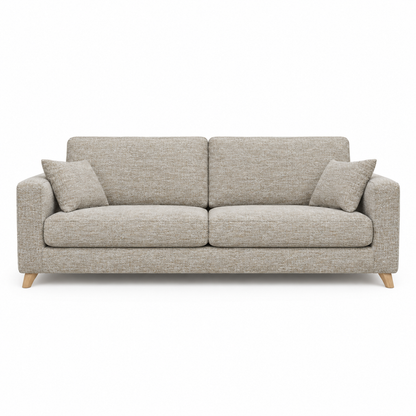 Sofa FARIA (Three-seater) — front-view upholstery visualization in TUCKER 8 BEIGE