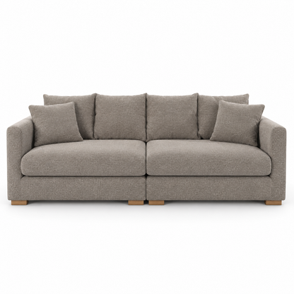 Sofa HAMBURG (2.5 seater) — digital front-view visualization in STORM 14 LATTE