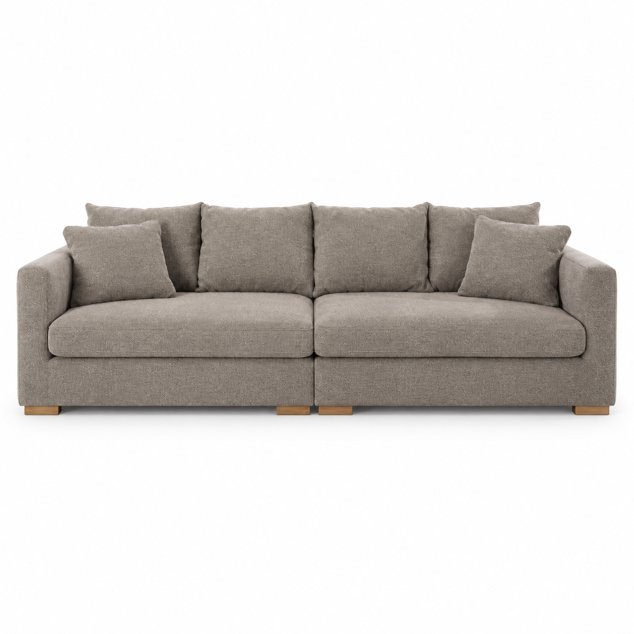 Sofa HAMBURG (Three-seater) — digital front-view visualization in STORM 14 LATTE