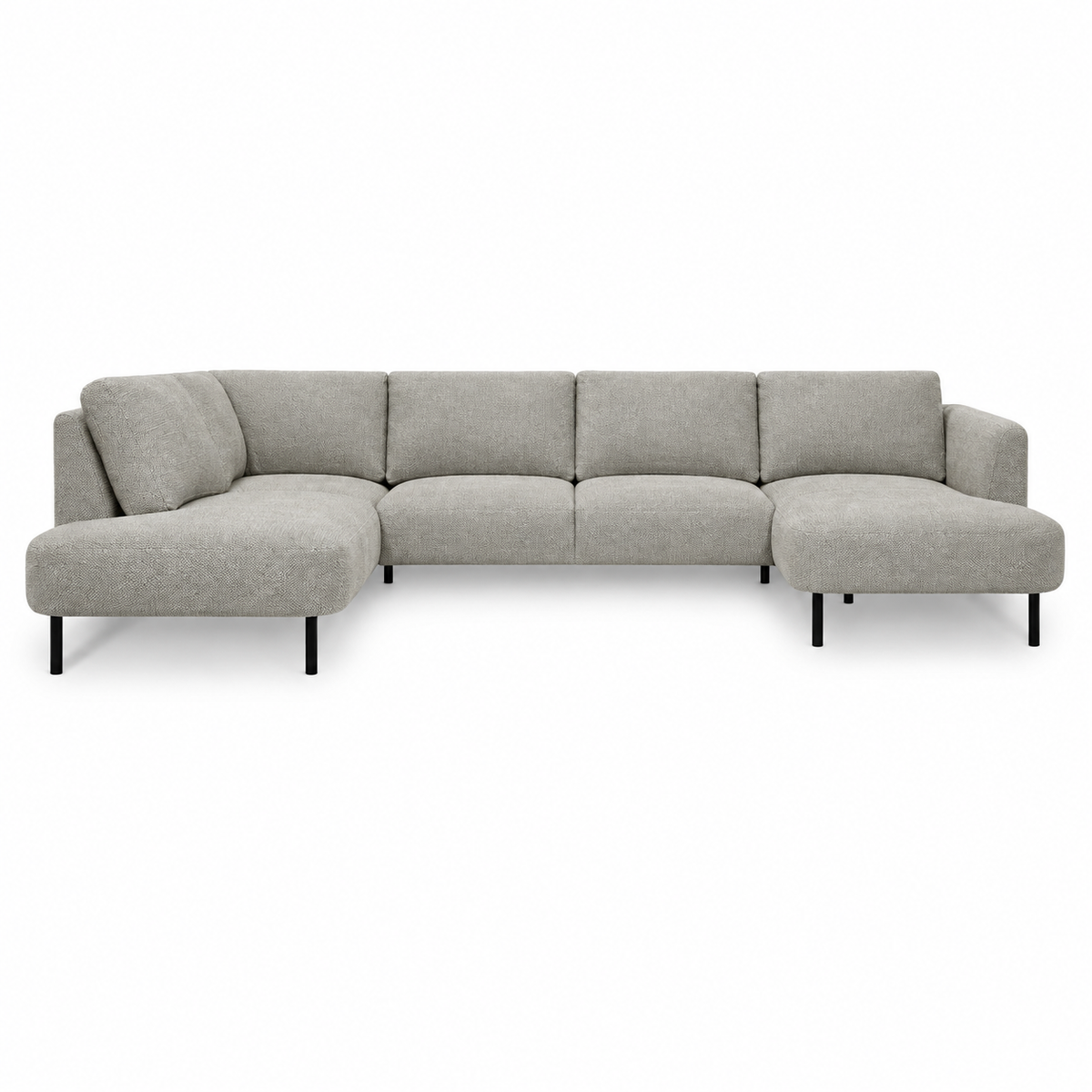 HERO sofa (U‑shaped corner) — front-view upholstery visualization in HARRY 5/1 LIGHT BROWN