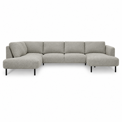 HERO sofa (U‑shaped corner) — front-view upholstery visualization in HARRY 5/1 LIGHT BROWN