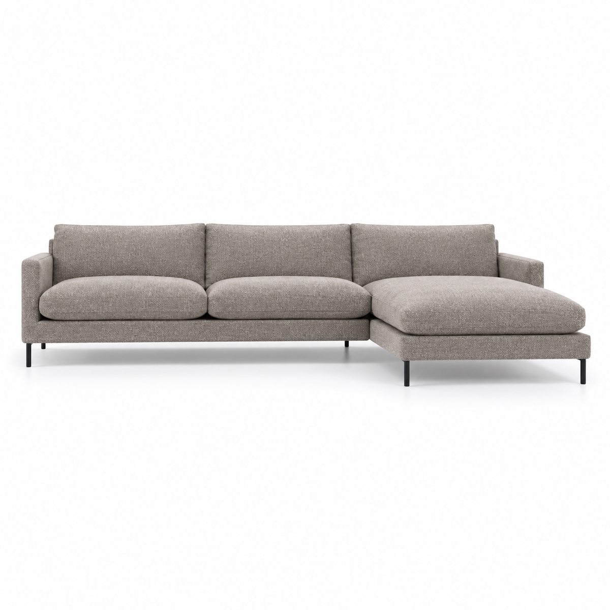 Sofa Leken (Corner) — front-view upholstery visualization in STORM 14 LATTE