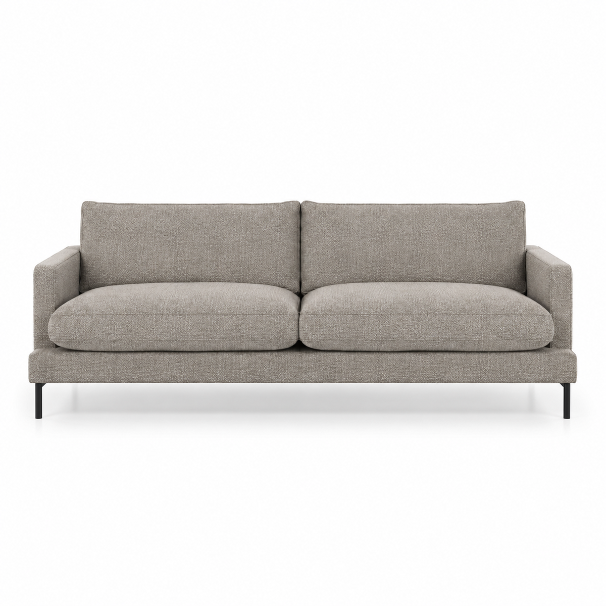 Sofa Leken (Three-seater) — front-view upholstery visualization in STORM 14 LATTE