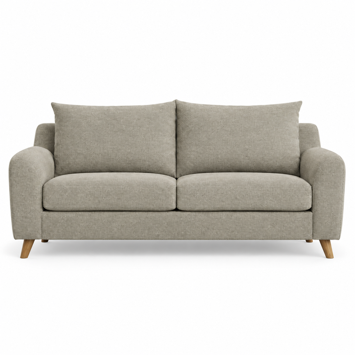 Sofa LEWIS (2.5-seater) — digital front-view visualization in HARRY 5/1 LIGHT BROWN