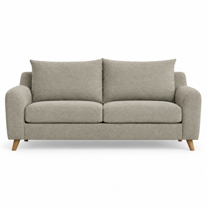 Sofa LEWIS (2.5-seater) — digital front-view visualization in HARRY 5/1 LIGHT BROWN