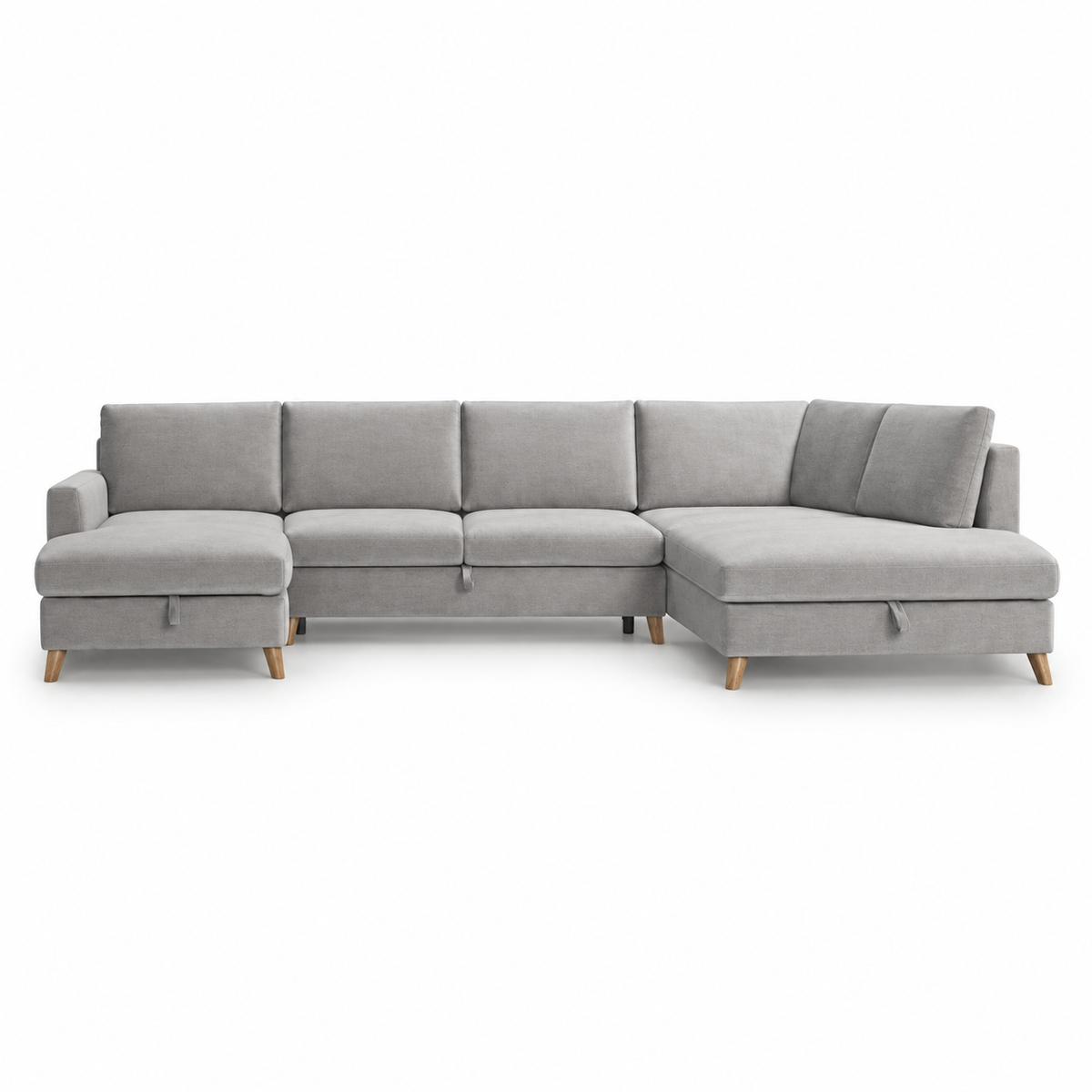 Mario Sleeping Sofa (Corner U shape) — digital front view in original upholstery