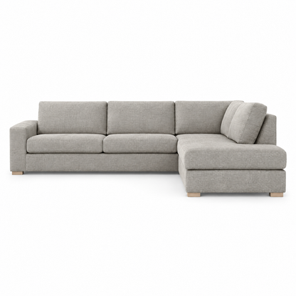 Sofa Modern Living (Open Corner) — front-view upholstery visualization in HARRY 8 BEIGE