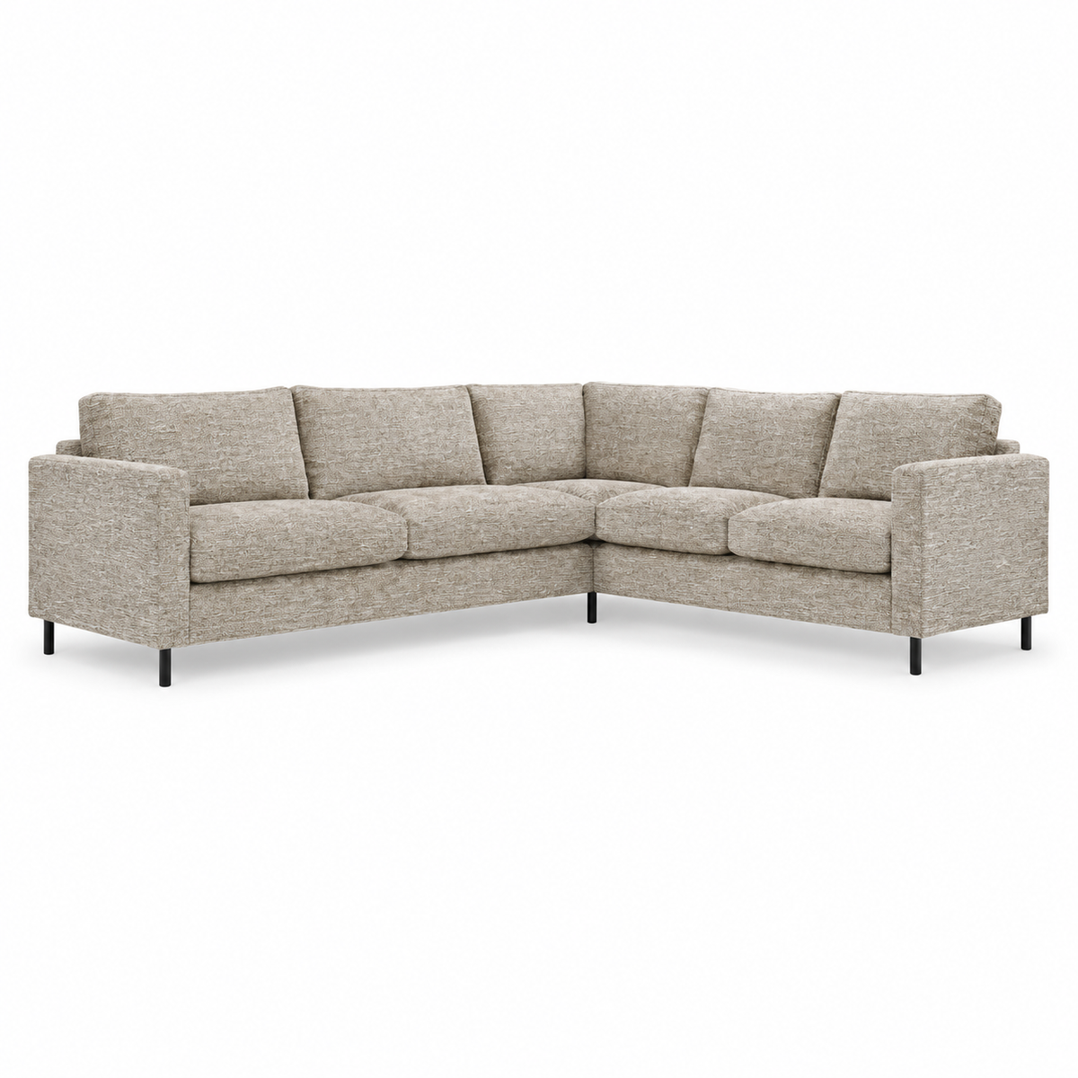Sofa OTRA (Closed corner) — digital front-view visualization in TUCKER 8 BEIGE