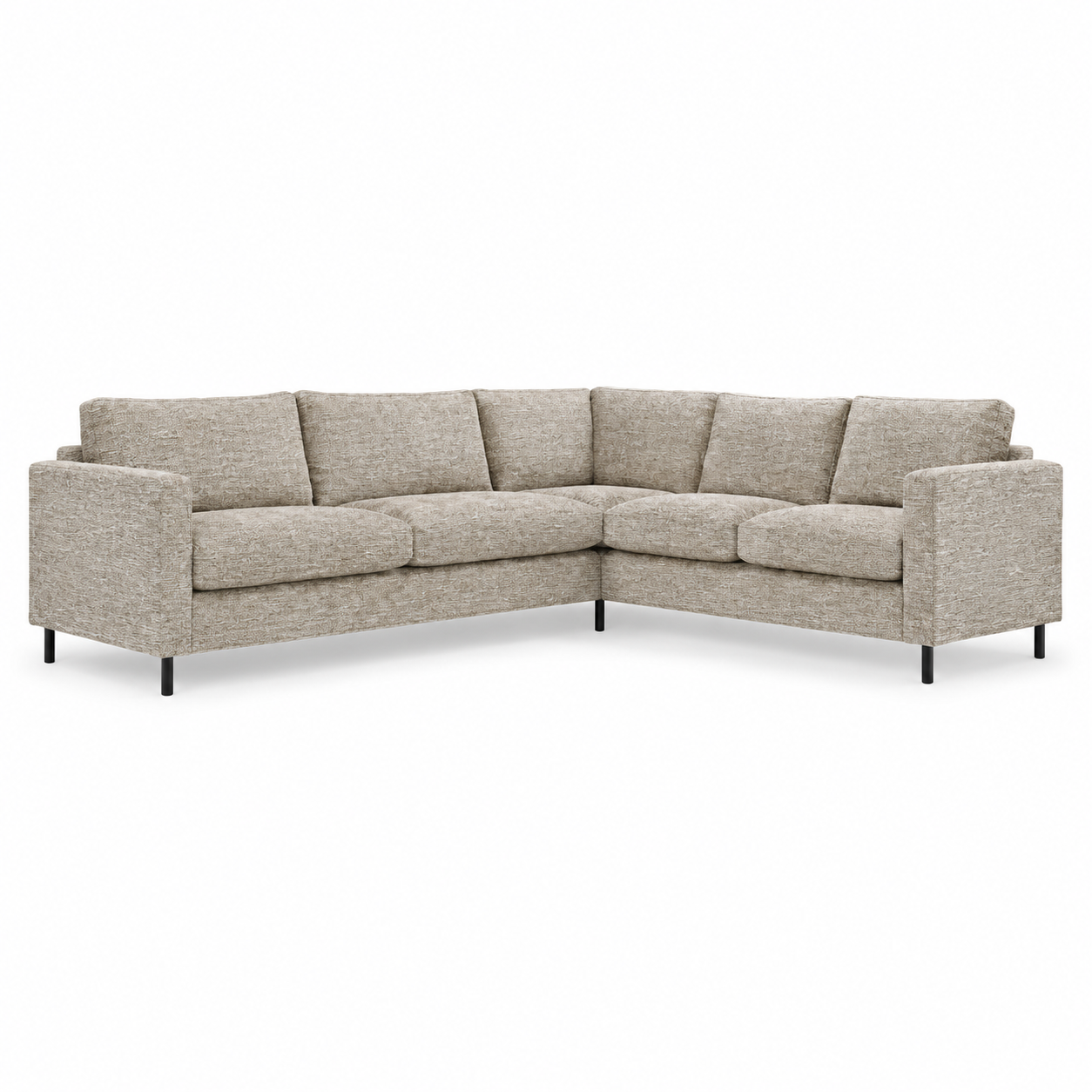 Sofa OTRA (Closed corner) — digital front-view visualization in TUCKER 8 BEIGE