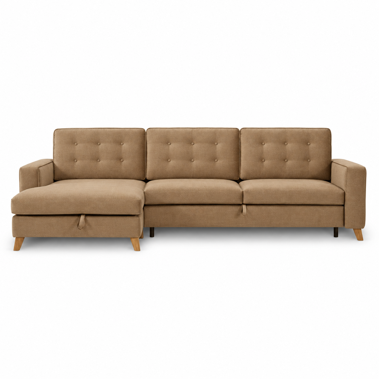 Porto Sleeping Sofa (Corner Chaise Longue) — digital front view in original upholstery