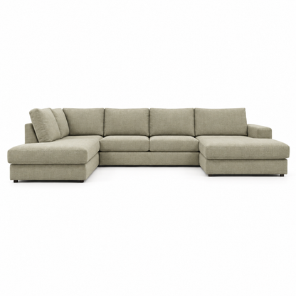 Sofa REVELLO (U-shape) — front-view upholstery visualization in CONCEPT 14 LATTE