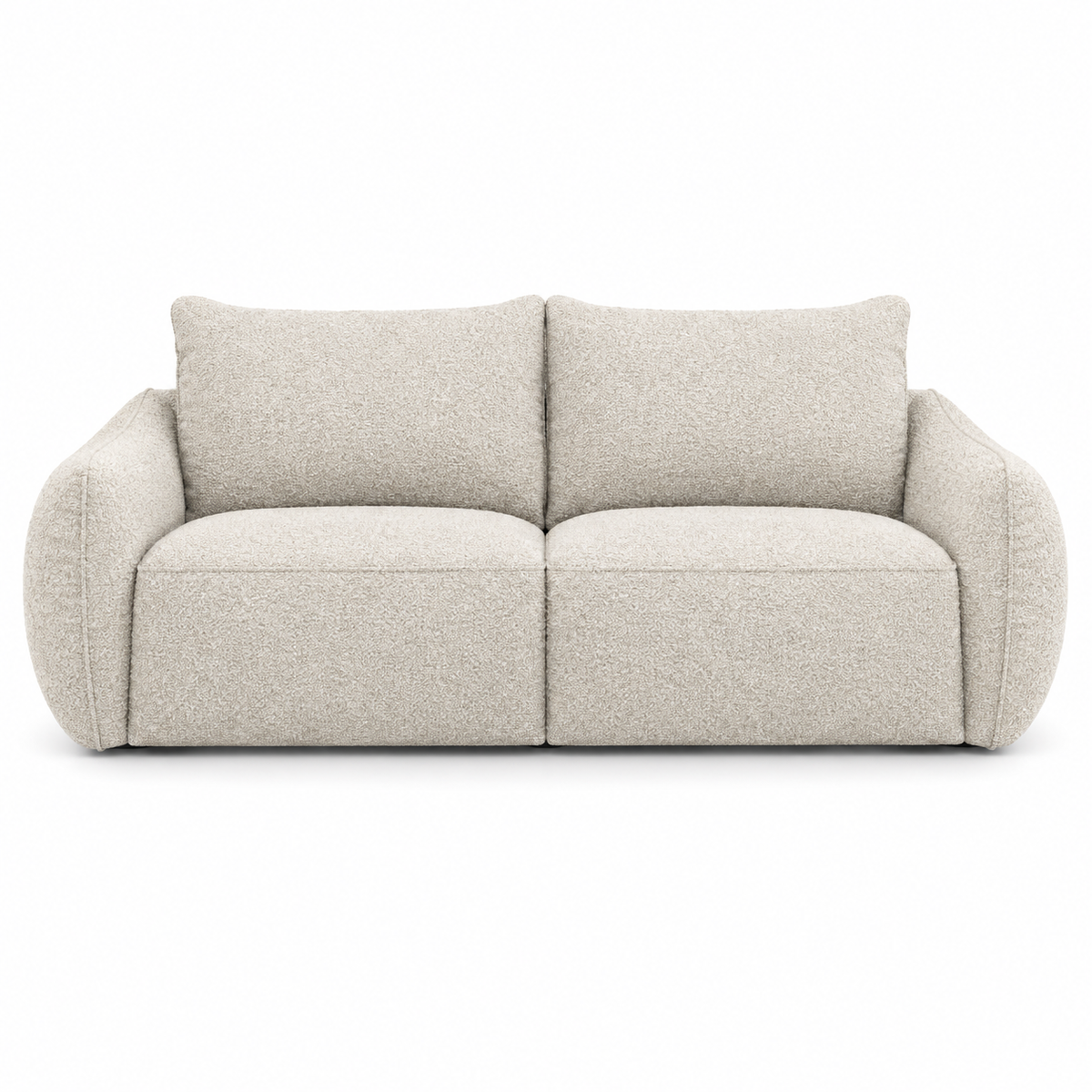 Scherman Sofa (Double) — front-view upholstery visualization in NOW OR NEVER 8 BEIGE