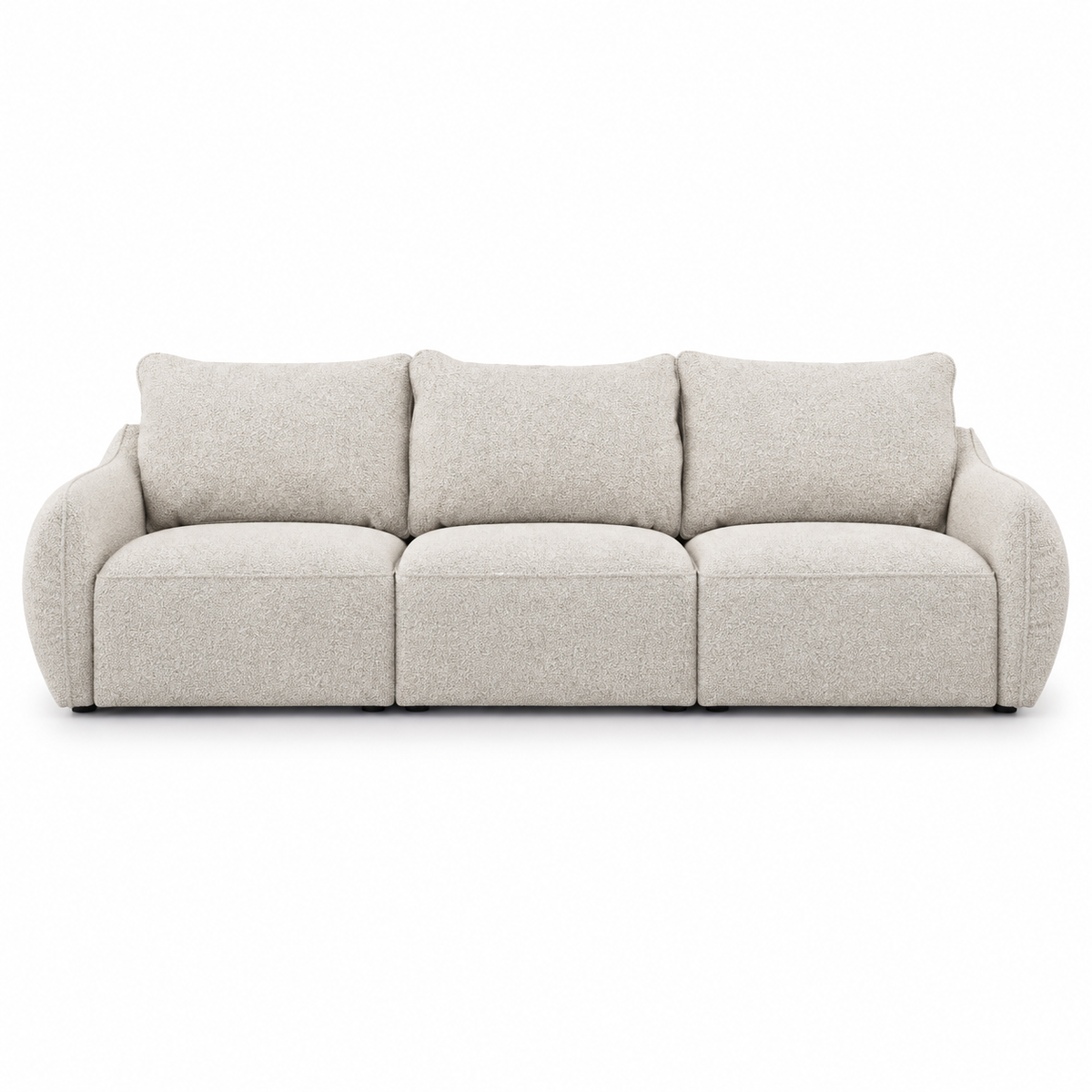 Sofa Scherman (Three-seater) — front-view upholstery visualization in NOW OR NEVER 8 BEIGE