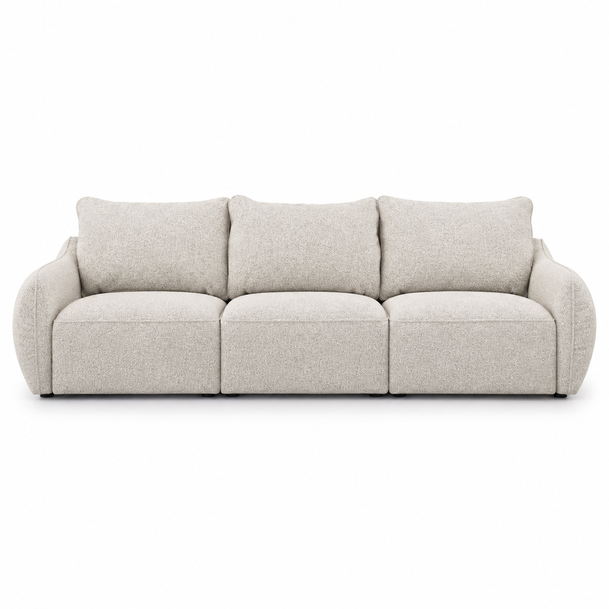 Sofa Scherman (Three-seater) — front-view upholstery visualization in NOW OR NEVER 8 BEIGE