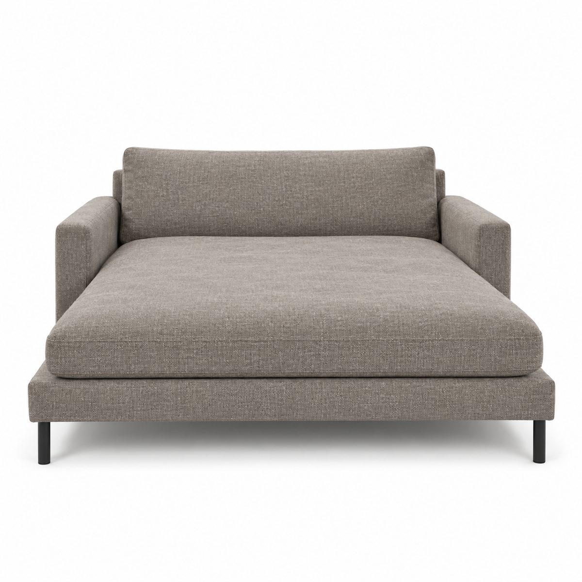 Sofa-bed LEKEN — front-view upholstery visualization in STORM 14 LATTE