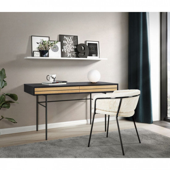 Woodman Stripe Writing Desk (Oak-Black) — Soft Room, Costa del Sol, Spain