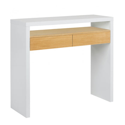 Console 10 Desk — White and Oak — detail 2